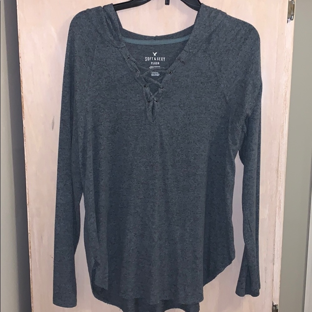 Hooded long sleeve sweater